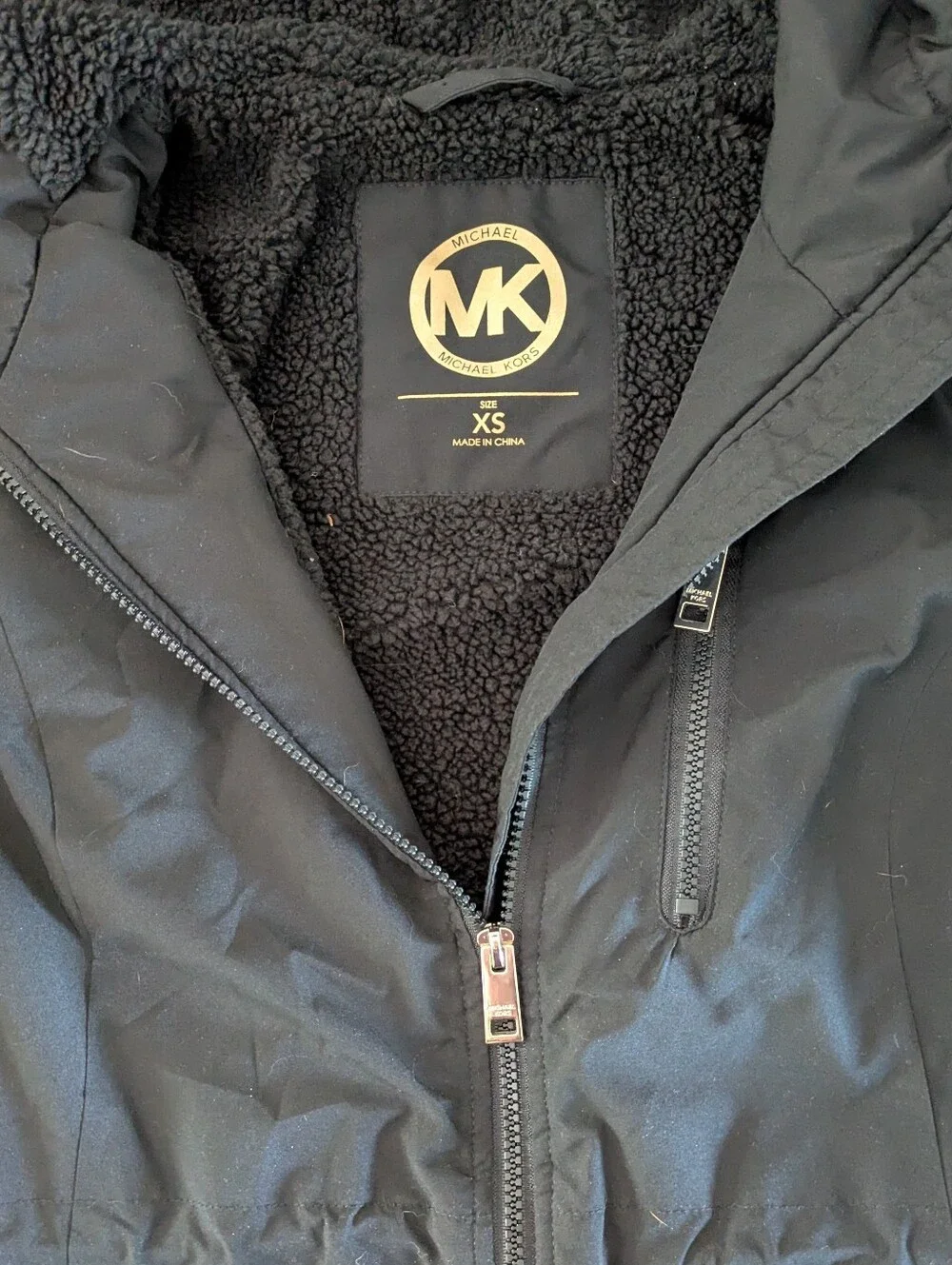 Michael Kors Black Hooded Utility Jacket XS